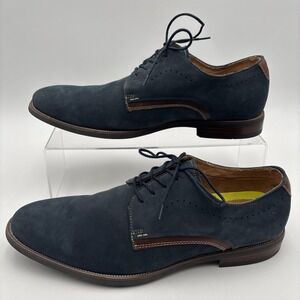 Florsheim Norwalk Mens 13M 11952-410 Shoes Blue Suede Leather Comfortech Oxfords